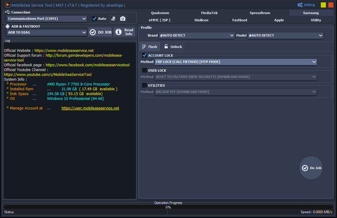 Mst download the samsung unlock tab with the frp lock call method in mtp mode option selected.