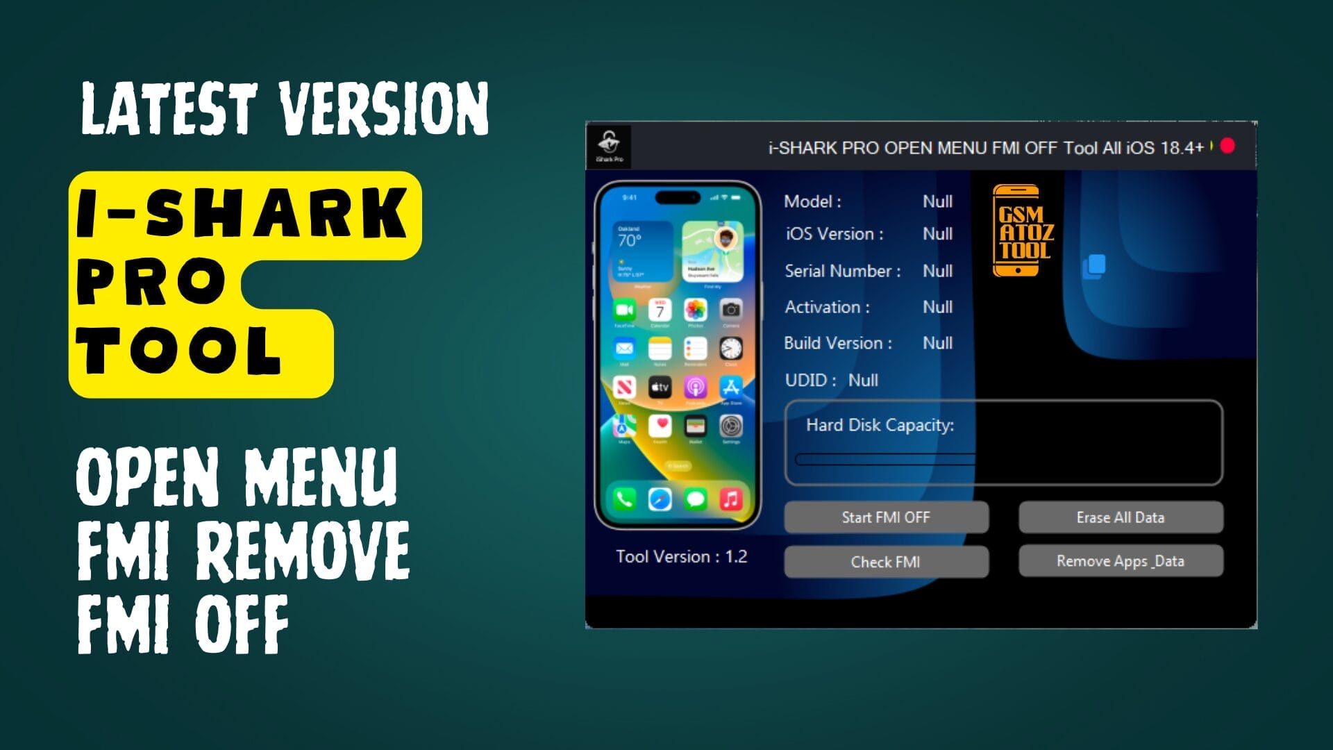 I-shark pro tool open menu fmi remove, fmi off till ios 18