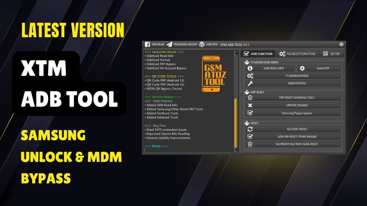 Xtm adb tool download samsung unlock & mdm bypass