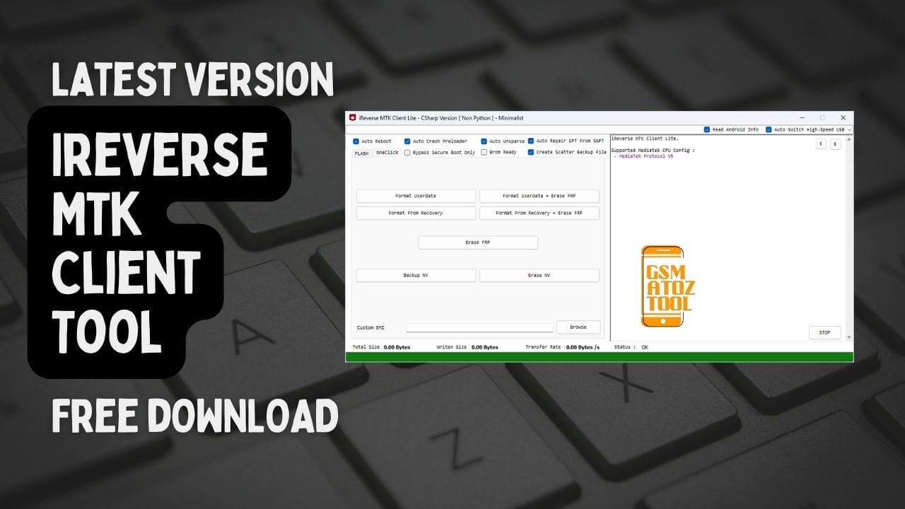 Ireverse mtk client tool download flash repair & unlock mtk