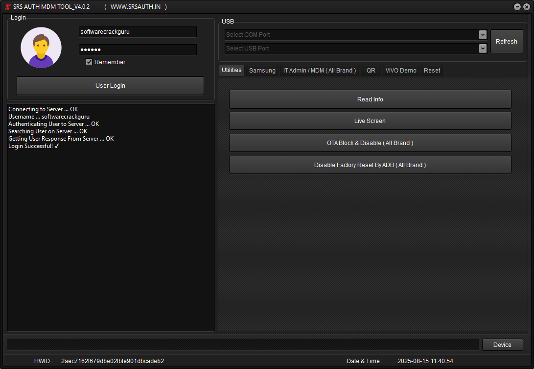 Srs-auth-mdm-tool