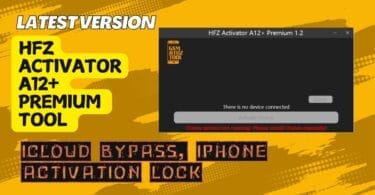Hfz activator a12+ premium tool interface on windows pc showing iphone a12 plus bypass and activation options