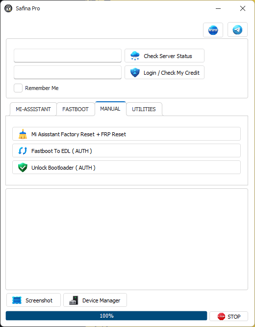 Safinapro tool xiaomi, samsung & honor frp 4 Safina pro tool crack version interface showing frp removal and fastboot options