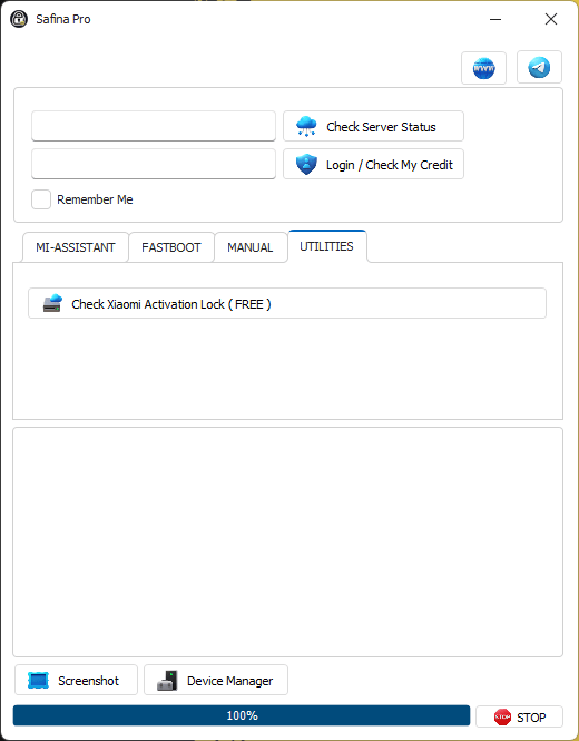 Safinapro tool xiaomi, samsung & honor frp 5 Safina pro tool download interface showing mi assistant fastboot and frp services