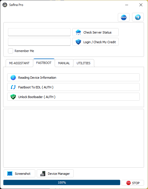 Safinapro tool xiaomi, samsung & honor frp 3 Safina pro tool free interface showing mi assistant fastboot and frp utilities for xiaomi devices