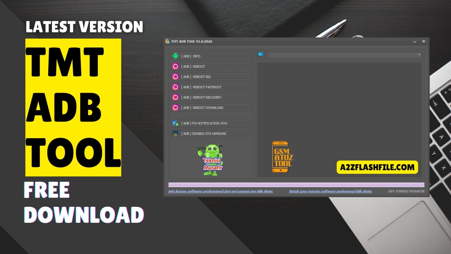 Tmt adb tool latest version best adb utility for android devices 1 Tmt adb tool interface showing adb reboot options device info and android