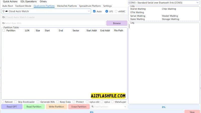 Multiflash tool v3. 0 latest version free download 6 Multiflash tool qualcomm edl tab showing safe format keep data remove mi cloud and erase frp