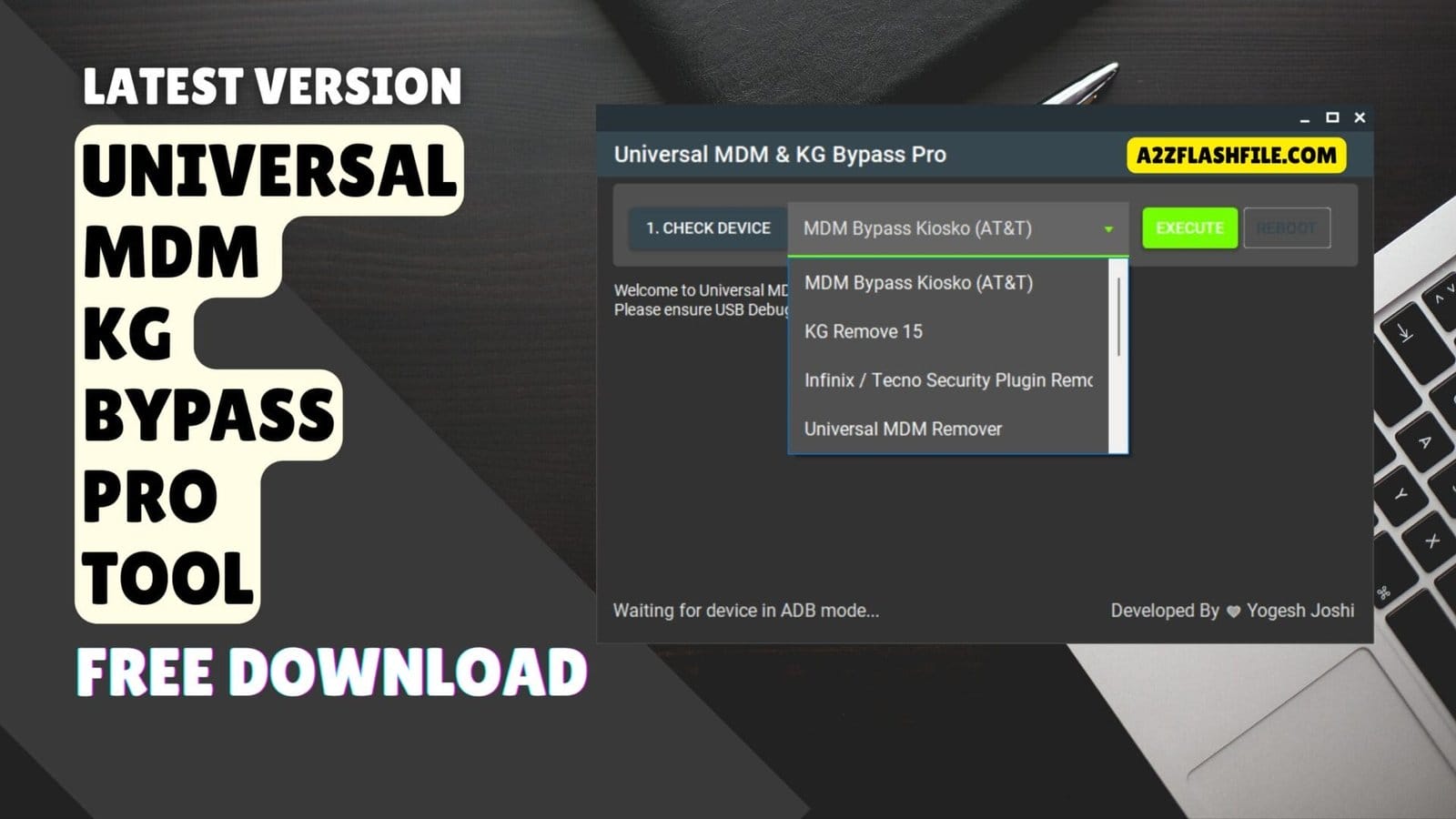 Universal mdm & kg bypass pro tool all-in-one unlocking software 1 Universal mdm & kg bypass pro tool main interface showing one-click mdm and kg unlock options.