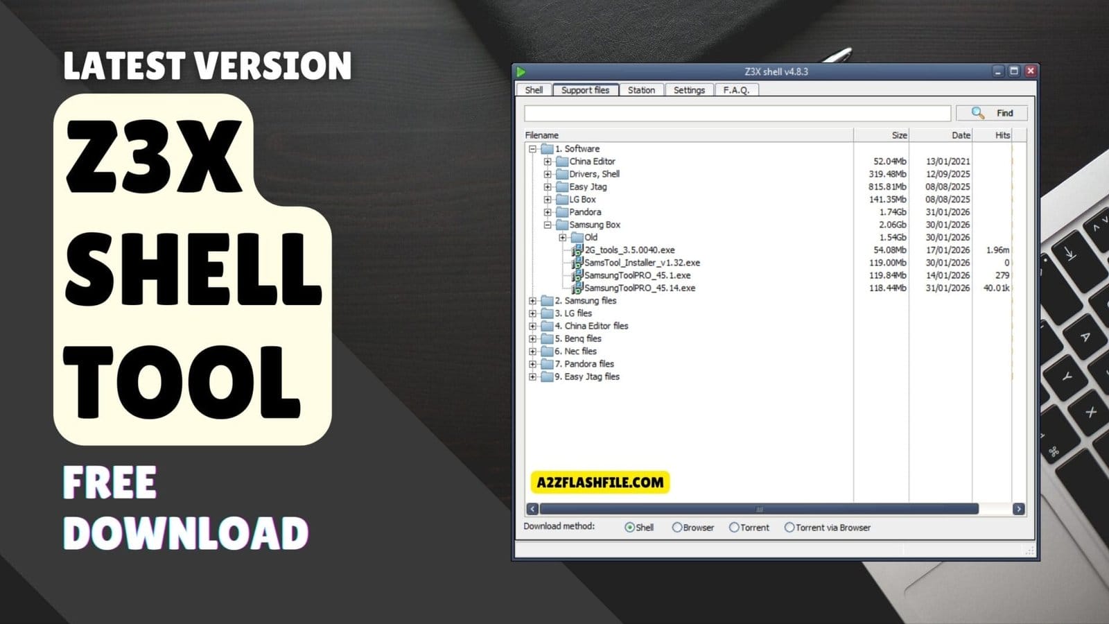 Z3x shell tool interface used for downloading and updating z3x box modules