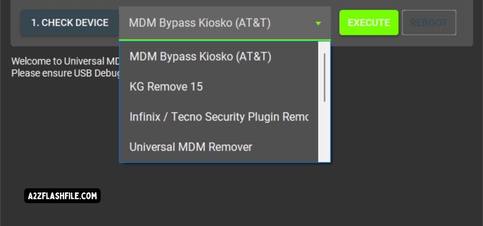 Universal mdm & kg bypass pro tool Universal mdm & kg bypass pro tool main interface showing one-click mdm and kg unlock options.
